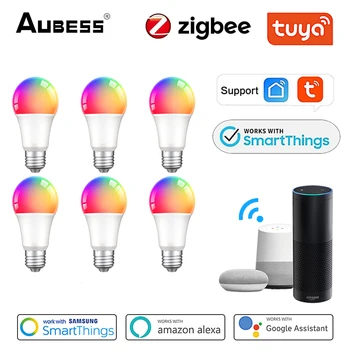 9 Вт ZigBee 3.0 LED E27 RGB Умная лампочка 110 В 220 В Светодиодная лампа с изменением цвета, изменяющая несколько сцен, лампочка с таймером управления приложением
