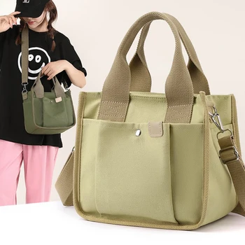 Повседневная холщовая сумка Дизайнерские сумки для женщин Мини-тоут С несколькими карманами Сумка через плечо 2023 Маленькие кошельки для покупателей