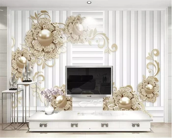 Обои на заказ beibehang 3D фотообои Современная мода Рельеф Алмазный цветок 3D ТВ фон Обои Декоративная роспись