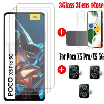 Полноклеевое Закаленное Стекло Для Xiaomi Poco X5 Pro Защитное Стекло Для экрана Xiaomi Poco X5 Пленка Для камеры Xiaomi Poco X5 5G Case