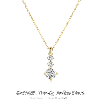 Роскошное ожерелье CANNER из натурального серебра 925 пробы для невесты с подвеской из циркона 5A уровня, летние пляжные подарочные ювелирные ошейники