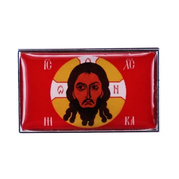 2021 Россия Иисус Христос Религия Лицо Веры Брошь С Флагом Российские Имперские Флаги Значок с эмалью Gonfalon