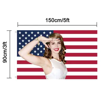 Гобелен с американским флагом Ла-на-Дель-Рей, для улицы и в помещении, Delrey USA 2024, Декор стен спальни, Гостиной, Общежития, 3x5 футов