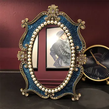Зеркало в рамке для макияжа в спальне Стол в скандинавском стиле Настольные Эстетические Зеркала Винтажная гостиная Casa Arredamento Украшения комнаты