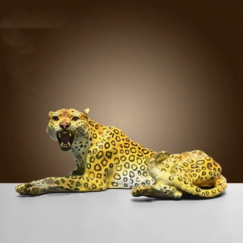 Абстрактная Латунная Статуя Леопарда Геометрия Дикой Природы Статуя Леопарда Скульптура Животного Современное Украшение домашнего офиса Поделки Подарки