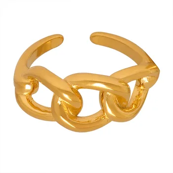 Креативные кольца ручной работы золотого цвета с нерегулярной волнистостью, гладкие обручальные украшения для женщин, регулируемый размер 16,5 мм