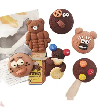 3D Милое печенье, Искусственный Пищевой магнит на холодильник, Детские игровые игрушки, креативные поделки из смолы, Магнитные наклейки, украшения для дома