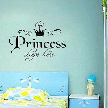 Diy Съемные наклейки на стену для спящих принцесс Художественные виниловые наклейки Домашняя комната для маленьких девочек Спальня Декор в общежитии
