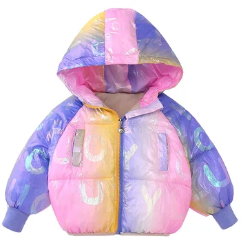 2020 Новый зимний Модный пуховик для маленьких девочек и мальчиков, пальто, детское пальто с хлопковой подкладкой ярких цветов, детская куртка