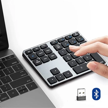 Цифровая панель 35 клавиш Беспроводная цифровая клавиатура Портативная тонкая перезаряжаемая цифровая панель из алюминиевого сплава Цифровая панель