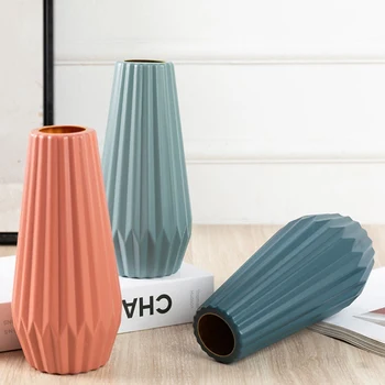 Украшение домашней вазы для цветов Домашняя Пластиковая Ваза Современный креативный имитационный Керамический Цветочный горшок