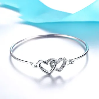 Регулируемый браслет-оберег с кристаллами Love Heart для женщин, свадебные украшения sl062