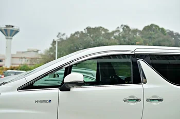 Хромированный дверной дождевик, козырек, отражатель бокового стекла, Солнцезащитный ветрозащитный козырек серебристого цвета для Toyota alphard