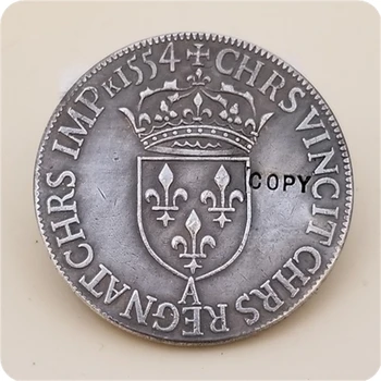 1554 Франция - Королевство Тестон - КОПИЯ монеты Генриха II