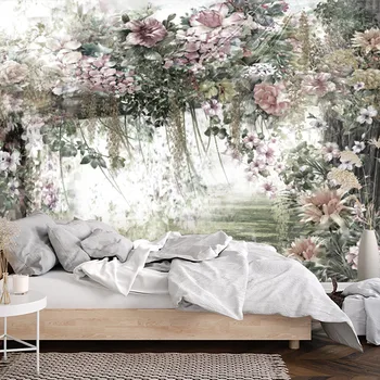 Садовые цветы из виноградной лозы, Индивидуальные 3D-обои, самоклеящиеся обои, гостиная, спальня, фоновая стена дивана