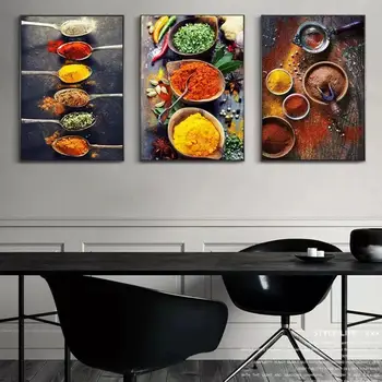 Кухонная приправа, Картина на холсте, натуральные овощи, Перец, плакат на стену в столовой, фон для гостиной, Мебель, Декабрь