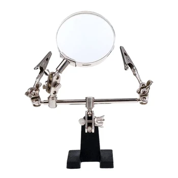 Паяльная станция Helping Hands Magnifier с 2,5-кратным увеличительным стеклом, подставка для пайки третьей рукой с двумя регулируемыми зажимами
