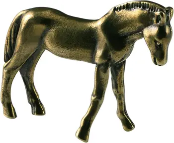 Латунная статуэтка лошади, коллекционное произведение искусства, микроландшафтный орнамент в виде лошади, скульптура животного для книжной полки, письменного стола, спальни