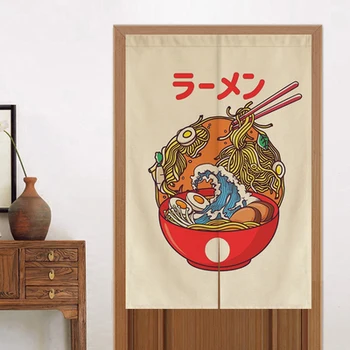Рамен в японском стиле Мультяшная Дверь, Окно, Ресторан, Подвесная Занавеска, Домашний декор