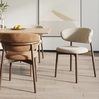 Обеденный стул из искусственной кожи в скандинавском стиле для домашней мебели, Дизайн спинки кухонного обеденного стула, обеденный стул для домашнего ресторана