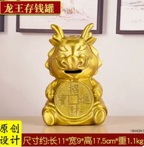 Депозитный банк Copper Dragon King Все украшения из медного дракона Подарок Blue Dragon Han Dragon 12 Zodiac Savings Pot
