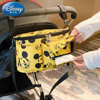 Disney Водонепроницаемая сумка для подгузников для мамы с крючком, вместительная сумка для влажных подгузников для ухода за ребенком, сумка через плечо из ткани Оксфорд для мамы через плечо