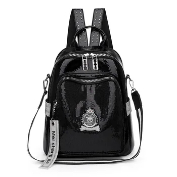 Модный женский рюкзак с блестками, Новый тренд, Большая вместительная дорожная сумка из мягкой кожи, высококачественные школьные ранцы для девочек-подростков