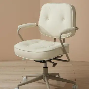 Компьютерное кресло Винтажное из натуральной кожи Домашнее Регулируемое Вращающееся Офисное кресло Удобное для сидячего образа Жизни Подъемный стол Кабинет