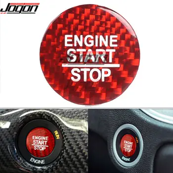Накладка на кнопку запуска и остановки двигателя автомобиля из настоящего углеродного волокна для Dodge Challenger SRT 2015-2020 Аксессуары для внутренних Наклеек