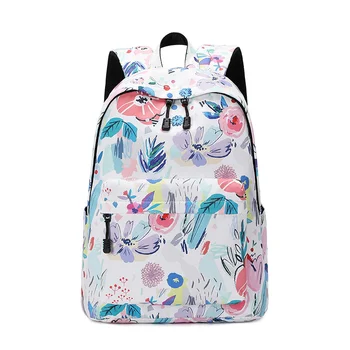 Модный рюкзак, нейлоновый женский рюкзак, сумка через плечо с цветочным принтом, новая школьная сумка для девочек-подростков, школьная сумка для девочек
