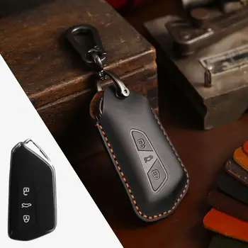 подходит для чехла для ключей Volkswagen Key Case Golf ID6, нового кожаного чехла для ключей, чехла с защитной пряжкой, чехла для автомобиля