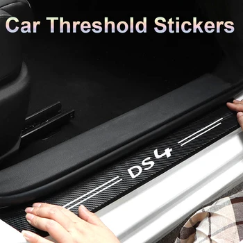 Наклейки для украшения порога из углеродного волокна для Citroen DS4 Эмблема Авто Дверной порог Автомобиля Защитная пленка от царапин Аксессуары