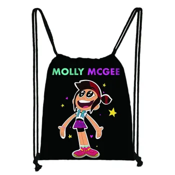 Disney The Ghost And Molly Mcgee Сумка на шнурке, сумки для хранения для девочек, Женская портативная сумка для покупок, повседневная дорожная пляжная сумка для подростков