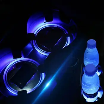 2шт Светящийся автомобильный держатель для стакана воды, подставки, USB-зарядка, Автомобильная светодиодная подсветка атмосферы для Toyota Jeep Subaru Honda AUDI BMW