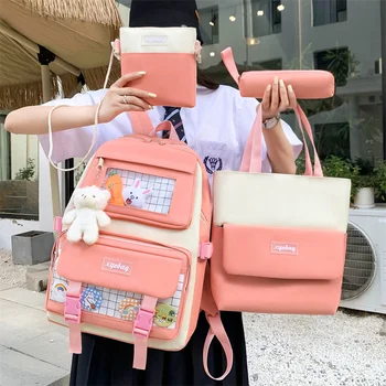 2023 Весенне-летний модный женский рюкзак, сумочка, кошелек, хозяйственная сумка, дорожная сумка, ноутбук, большой емкости, милый рюкзак Kawaii