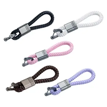 Брелок с плетеной веревкой для мужчин и женщин, браслет-напульсник, брелок для ключей от автомобиля