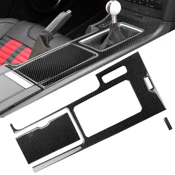 Наклейка для отделки панели хранения рычага переключения передач автомобиля из углеродного волокна для Ford Mustang 09-13