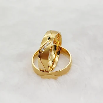 Обручальные кольца для пар Высококачественные ювелирные изделия западного дизайнера из 18-каратного золота с покрытием Обручальное кольцо для влюбленных