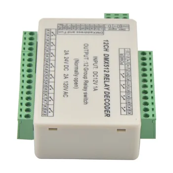12CH 12 каналов DMX512 реле декодер переключатель сигнала светодиодный контроллер релейный выход используйте только вход управления сигналом светодиодная лента 12 В