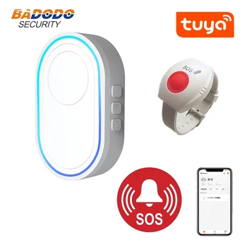 Приложение Tuya Smartlife Smart WiFi SOS Сигнализация для ухода за пожилыми людьми Браслет с кнопкой аварийной сигнализации
