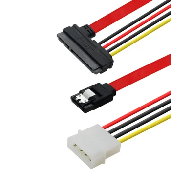 Комбинация SATA 15-контактный и 7-контактный кабель для передачи данных 30 см 50 см шнур питания 4-контактный последовательный кабель Molex SATA конвертер адаптер питания