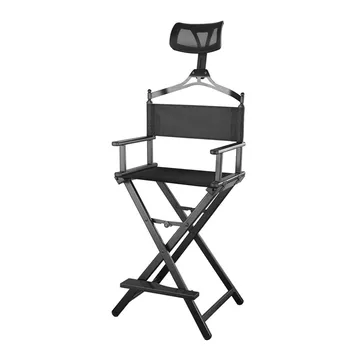 Современное портативное алюминиевое режиссерское кресло с подголовником - Портативное складное кресло визажиста/менеджера для лучшего отдыха