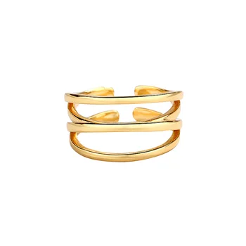 Минималистичный и элегантный дизайн с тремя кругами, обтекаемое кольцо из стерлингового серебра 925 пробы для женщин, универсальное кольцо