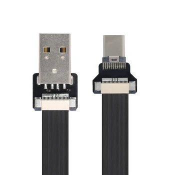 Кабель USB 2.0 Type-A Male-USB-C Type-C Male для Передачи данных Плоский Тонкий Гибкий кабель для FPV, Диска и Телефона