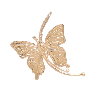3 Стиля Металлическая бабочка в виде листьев золотого цвета, серьги-манжеты с кроличьими ушками для женщин и девочек, Корейская мода, милые Украшения для ушей