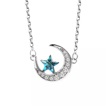 2023 Новые ювелирные изделия, Модное ожерелье с подвеской в виде голубой звезды и Луны, Женское изысканное ожерелье для ключиц, высококачественные ювелирные изделия
