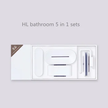 Наборы HL для ванной комнаты 5 в 1 для мыла, крючка для зубьев, ящика для хранения и держателя телефона для инструментов в ванной, душевой