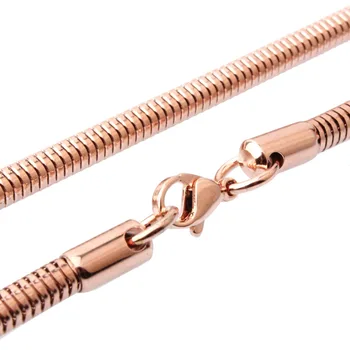 4,2 мм 60 см Круглое ожерелье-цепочка из нержавеющей стали цвета розового золота цвета нержавеющей стали для женщин, мужские модные ювелирные изделия