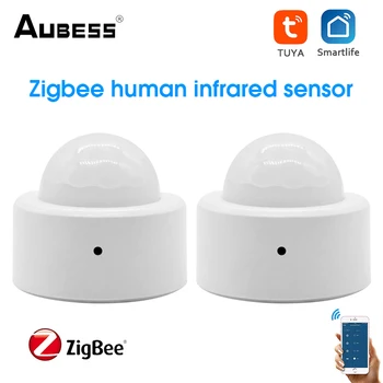 Aubess Zigbee3.0 Датчик Движения Человека Умный Дом PIR Датчик Движения Детектор Tuya Smart Life APP Control Использование Со Шлюзом