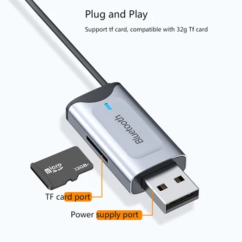 USB Bluetooth Адаптер Dongle Adaptador Bluetooth 5.3 Приемник 3,5 мм AUX для Портативных ПК Беспроводной Динамик Аудиоприемник